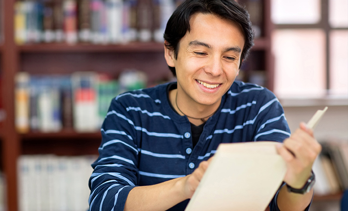 Man reading a book