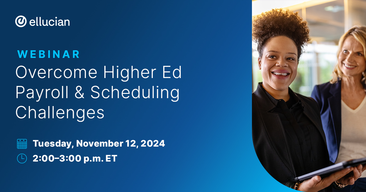 Webinar overcome payroll scheduling challenges ellucian