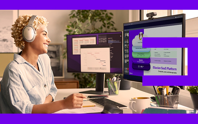 Educator and students at table with laptop